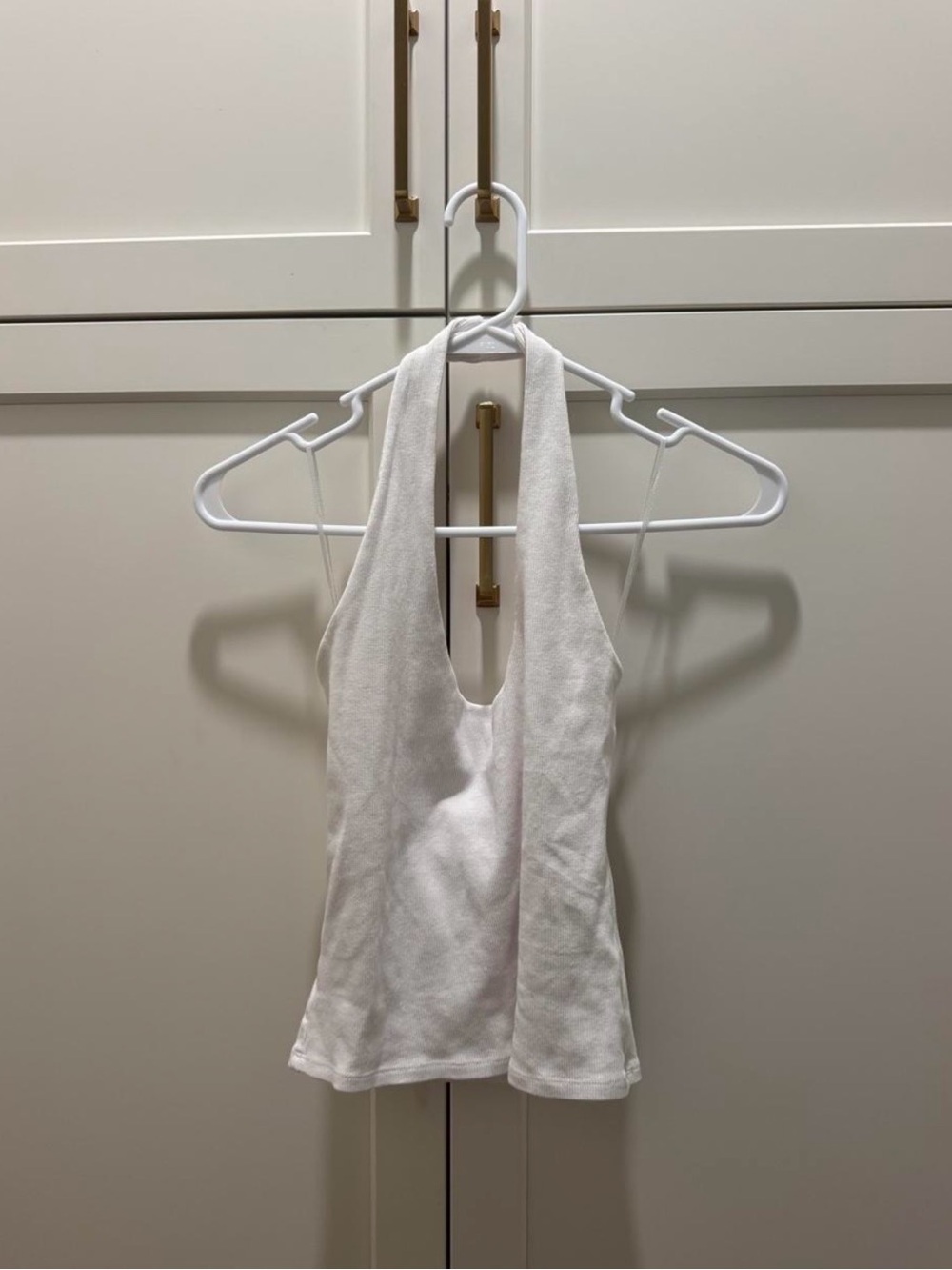 Zara White Halter Neck Tank Top